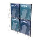 Deflecto - Systèmes muraux pré-assemblés Stand-Tall - 4 compartiments - Format magazine - transparent-Fixations incluses