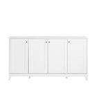 Prepac - Table console à portes 4 panneaux Yaletown 60 po avec rangement, buffet avec étagères - Blanc-Fonctionnel et élégant: L'armoire buffet avec rangement présente un design élégant de porte shaker avec des poignées de porte rondes en métal, le tout dans une finition blanc pur