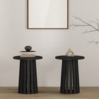 Manhattan Comfort - Lot de 2 tables d’appoint modernes Layla 90 cm - Noir-Le plateau de table rond élégant offre un espace de surface généreux pour la décoration, les boissons ou d'autres essentiels