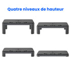 ShoppingAll - Rehausseur de moniteur à hauteur et angle de surface réglables-Capacité jusqu’à 10 kg (22 lb), pour moniteurs ou portables.