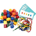 Teacher Created Resources - Perles de laçage - Ensemble de 39-Cette collection de 30 perles à lacer comprend six perles de formes distinctes dans cinq couleurs vives