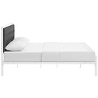 Modway - Millie Tissu Lit King, Gris blanc-Capacité de poids jusqu’à 1300 lb