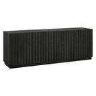 Hudson&Canal - Meuble TV rectangulaire cannelé Marion pour téléviseurs jusqu'à 75 pouces, finition grain noir-Un design à la fois moderne et classique pour votre bureau à domicile, votre chambre ou votre espace de vie