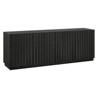 Hudson&Canal - Meuble TV rectangulaire cannelé Marion pour téléviseurs jusqu'à 75 pouces, finition grain noir-Un design à la fois moderne et classique pour votre bureau à domicile, votre chambre ou votre espace de vie
