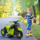 Qaba - Moto électrique pour enfants 3 roues 6V avec phare LED - vert-Comprend un phare lumineux pour les balades nocturnes 