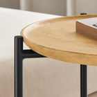 Modway - Xilo Bois et métal ronds Table d’appoint - Chêne-Glissières de plancher sans marquage