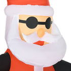 HOMCOM - Père Noël à moto gonflable de 5 - 5ft illuminé pour décoration de jardin de vacances - Blanc - Rouge et Vert-Dégonfle rapide pour un rangement facile et utilisation dans l'année à venir 
