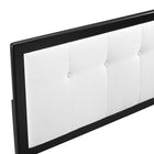 Modway - Draper Touffe Tissu et bois Tête de lit jumelée, Noir Blanc-Rembourrage en mousse dense