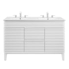 Modway - Render 48" Meuble de salle de bain à double lavabo - Blanc blanc-Vanité moderne du milieu du siècle