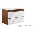 Modway - Render Fixation murale de 30" Vanette de salle de bain - Blanc Noyer Blanc-Conception murale