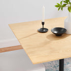 Modway - Lippa 36 po Carré Bois Table à manger, Noir Naturel-Socle en métal noir résistant aux éclats
