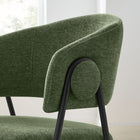 Modway - Nella Rembourré Chenille à bruyère Chaises de salle à manger Ensemble de 2 - Eucalyptus Black-Bouton rond décoratif