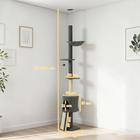 PawHut - Arbre à chat du sol au plafond, tour pour chat, hauteur réglable 87 po-94,5 po-Poteaux épais de diamètre 2,8 po (7 cm) entièrement recouverts de sisal pour griffer  
