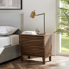 Modway - Render Deux tiroirs Table de chevet, Noyer-Stratifié lisse à grain de bois