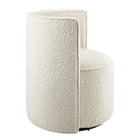 Modway - Della Boucle Tissu Chaise pivotante - Ivoire-Coussinets de pied non marqués
