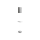 Monarch Specialties - Luminaire - 62 po H Lampadaire - Port Usb Inclus - Métal Gris - Marbre Blanc - Contemporain - Moderne-Lampadaire minimaliste de style contemporain en métal gris, d'une hauteur de 62 pouces, doté d'une étagère fixe intégrée et surmonté d'un grand abat-jour en tambour pour améliorer instantanément un décor moderne