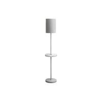 Monarch Specialties - Luminaire - 62 po H Lampadaire - Port Usb Inclus - Métal Gris - Marbre Blanc - Contemporain - Moderne-Lampadaire minimaliste de style contemporain en métal gris, d'une hauteur de 62 pouces, doté d'une étagère fixe intégrée et surmonté d'un grand abat-jour en tambour pour améliorer instantanément un décor moderne