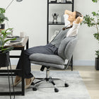HOMCOM - Chaise de bureau sans accoudoirs avec siège rembourré et fonction d’inclinaison - gris-La fonction d’inclinaison permet un doux balancement avant/arrière pour plus de confort
