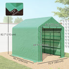 Outsunny - serre portable mini 7 pi x 3 pi x 2 pi, vert-Porte avant à enroulement avec fermeture éclair pour un accès facile à l'intérieur  
