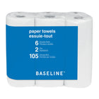 Baseline - Essuie-tout - 105 feuilles par rouleau - 24 rouleaux - Blanc-Solution durable et économique, fabriquée à 100 % de fibres recyclées