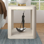 Hudson&Canal - Table d'appoint carrée Stellan de 50 cm de largeur, , blanc aulne-Nettoyer avec un chiffon doux et sec, sans produits chimiques agressifs ni produits de nettoyage abrasifs