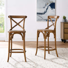 Modway - Gear Tabouret de comptoir - Noyer-Capsules de pied non marquées