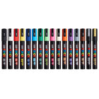 Posca - Marqueurs de peinture à base d'eau - Pointe moyenne réversible (1,8-2,5 mm) - Couleurs assorties - paquet de 16-L'encre vive et opaque est permanente sur les surfaces poreuses et effaçable sur la plupart des surfaces non poreuses.