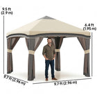 Outsunny - Tente de réception pliante 10 pi l x 10 pi L avec moustiquaires - Beige-Parois en maille amovibles, offrant une meilleure protection