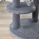 PawHut - arbre à chat 41 po avec condo, poteaux à griffer, balle suspendue - gris-Couleur : Gris 