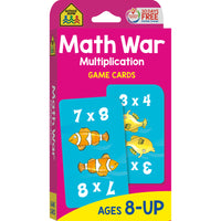 Cartes de jeu de multiplication Math War de School Zone Publishing -Cartes amusantes sur le thème sous-marin