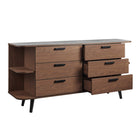 Modway - Langston Stockage d’affichage ouvert Buffet - Gris noyer-Base étalée