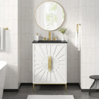 Modway - Awaken 24" Vanette de salle de bain - Blanc-Coussinets de pied non marqués