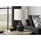 Monarch Specialties - Luminaire - 17 po H Lampe De Table - Céramique Noire - Abat-Jour Ivoire / Crème - Contemporain - Moderne-L'interrupteur à bouton rotatif marche/arrêt pratique permet d'utiliser une ampoule standard de 60 W (non incluse) et d'éclairer votre environnement en toute simplicité