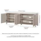 Hudson&Canal - Meuble TV Chabot pour téléviseurs jusqu'à 75" - Blanc aulne-Dimensions du produit : 15,75" L x 68" l x 24,5" H