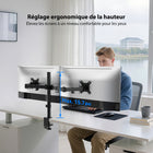 ShoppingAll - Support de bureau pour double écran LCD LED avec 2 options de montage - Noir-Ce support de bureau entièrement réglable peut être fixé à l'aide d'une pince en C ou d'un passe-fil sur n'importe quelle surface de travail.