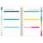 AT-A-GLANCE - Agenda hebdomadaire/mensuel Emily Ley Simplified 2026 - 8 1/2 po H x 5 3/8 po l - bande joyeuse - bilingue-Une semaine sur deux pages comprenant un espace de planification et une section pour cocher les tâches terminées