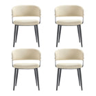 Manhattan Comfort - Lot de 4 chaises de salle à manger modernes Luce 22 po en similicuir texturé - Sable-Chaise de salle à manger moderne pour salle à manger et usage de travail lot de 4