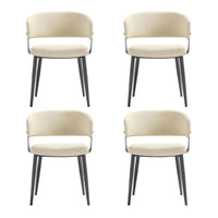 Manhattan Comfort - Lot de 4 chaises de salle à manger modernes Luce 22 po en similicuir texturé - Sable-Chaise de salle à manger moderne pour salle à manger et usage de travail lot de 4