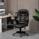 Vinsetto - Fauteuil de bureau exécutif à hauteur réglable avec roulettes pivotantes et accoudoirs - brun-Hauteur d’assise réglable pour s’adapter à votre bureau ou à vos habitudes d’assise