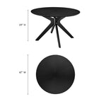 Modway - Crossroads Rond 47 po Bois Table à manger, Noir-Hévéa et MDF