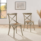 Modway - Gear Fauteuil d’appoint de salle à manger Ensemble de 2 - Gris-5
