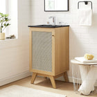 Modway - Soma 18" Vanette de salle de bain - Noir de chêne-Poignée de porte en métal