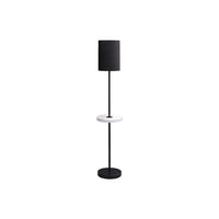 Monarch Specialties - Luminaire - 62 po H Lampadaire - Port Usb Inclus - Métal Noir - Marbre Blanc - Contemporain - Moderne-Lampadaire minimaliste de style contemporain en métal noir, d'une hauteur de 62 pouces, doté d'une étagère fixe intégrée et surmonté d'un grand abat-jour en tambour pour améliorer instantanément un décor moderne