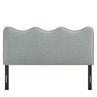 Modway - Athena Rayé Tissu tapis Tête de lit pleine grandeur, Bande bleue Spa-7