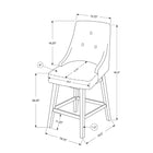 Monarch Specialties - 1243 Tabouret De Bar - Lot de 2/  Pivotant/ Simili-Cuir Gris - Paquet de 2-5