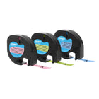 DYMO - Emballage de départ d’étiquettes pastel LetraTag, 12 mm x 4 m, vert pastel, bleu et crème à la fraise, paquet de 3-Durables et faciles à nettoyer : les étiquettes en plastique sont durables et peuvent être nettoyées d'un simple coup d'éponge.