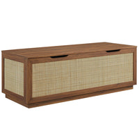 Modway - Soma 47" Rotin Établi de rangement - Noyer-Faux rotin