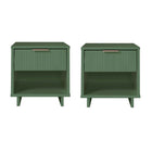 Manhattan Comfort - Table de nuit moderne Granville 18,11" à 1 tiroir - Vert sauge - Lot de 2-Moderne-contemporain avec une touche de glamour - Table de nuit pour chambre et salon, lot de 2
