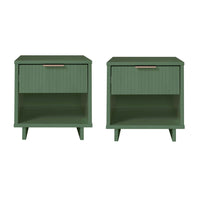 Manhattan Comfort - Table de nuit moderne Granville 18,11" à 1 tiroir - Vert sauge - Lot de 2-Moderne-contemporain avec une touche de glamour - Table de nuit pour chambre et salon, lot de 2