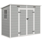 Outsunny - Abri de rangement extérieur 8 pi x 4 pi - gris clair-Abri de jardin spacieux avec plancher pouvant accueillir de nombreux outils de jardinage  
